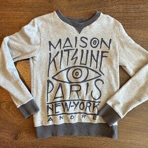 Maison Kitsune Paris New York Andre Crewneck Sweatshirt - Size XS